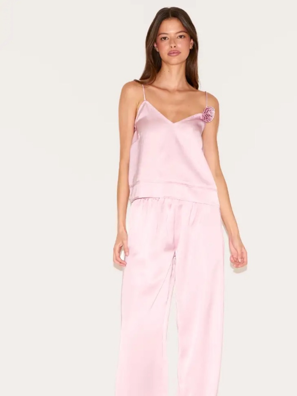 Silky Pink Women's Camisole & Pant Sleep Set